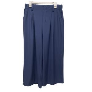 Halara halotek air high waist wide leg work pant pull-on navy blue large